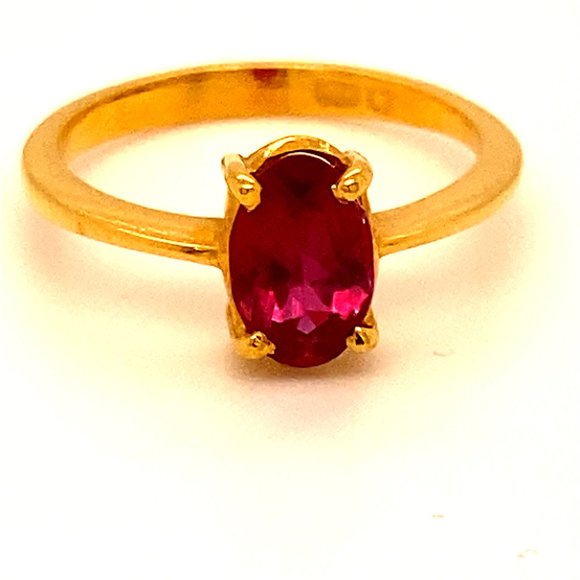 Winza Ruby 1.33ct Solid 22K Yellow Gold Ring - Picture 1 of 6